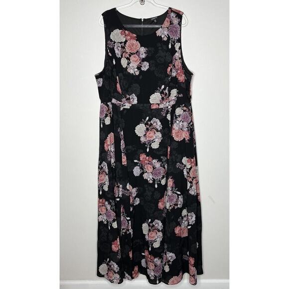 Torrid Dress Womens Plus Size 26 Black Floral Event Flowy Maxi Cottagecore Party - Picture 13 of 16